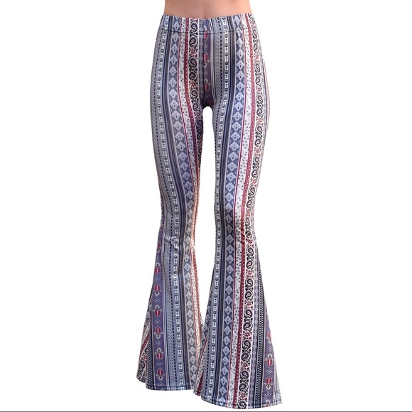 High Waisted Bell Bottom Flare Stretch Yoga Pants - Picture 3 of 9